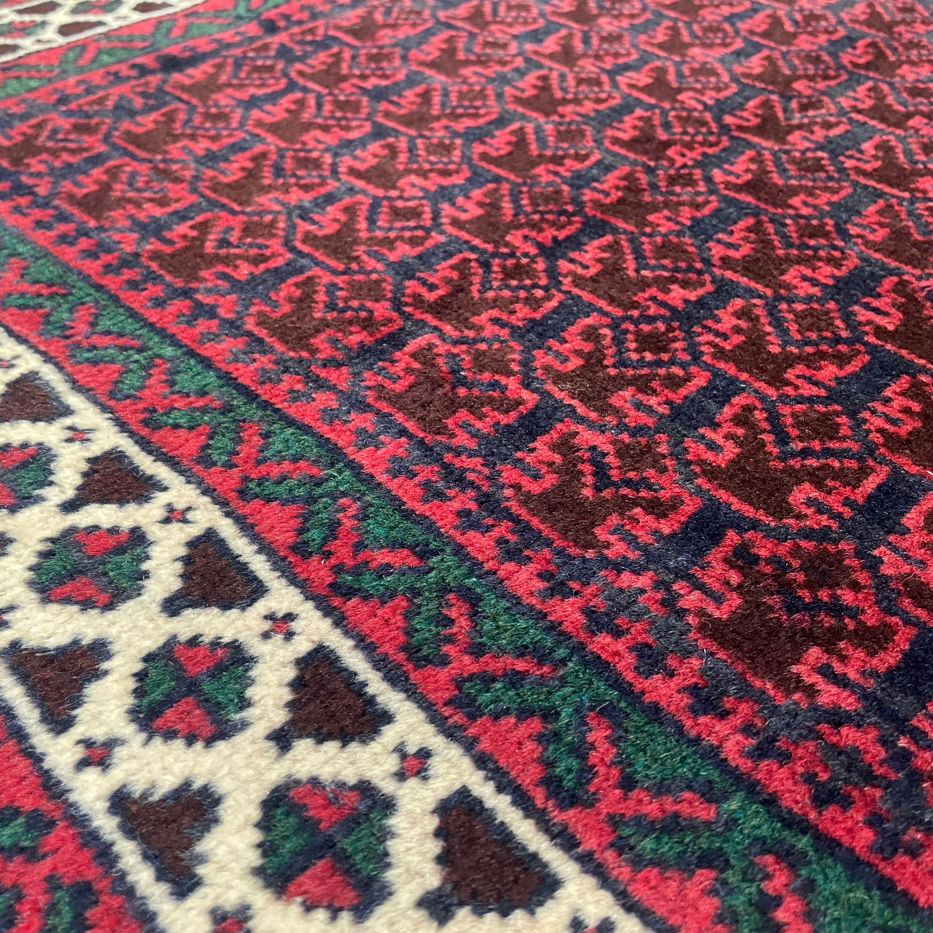 Old Afghan Herati Baluch Rug c. 1980