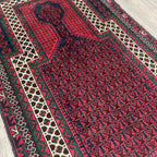 Old Afghan Herati Baluch Rug c. 1980