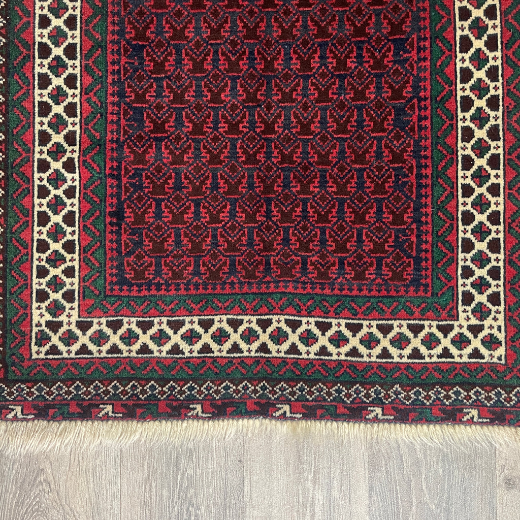 Old Afghan Herati Baluch Rug c. 1980