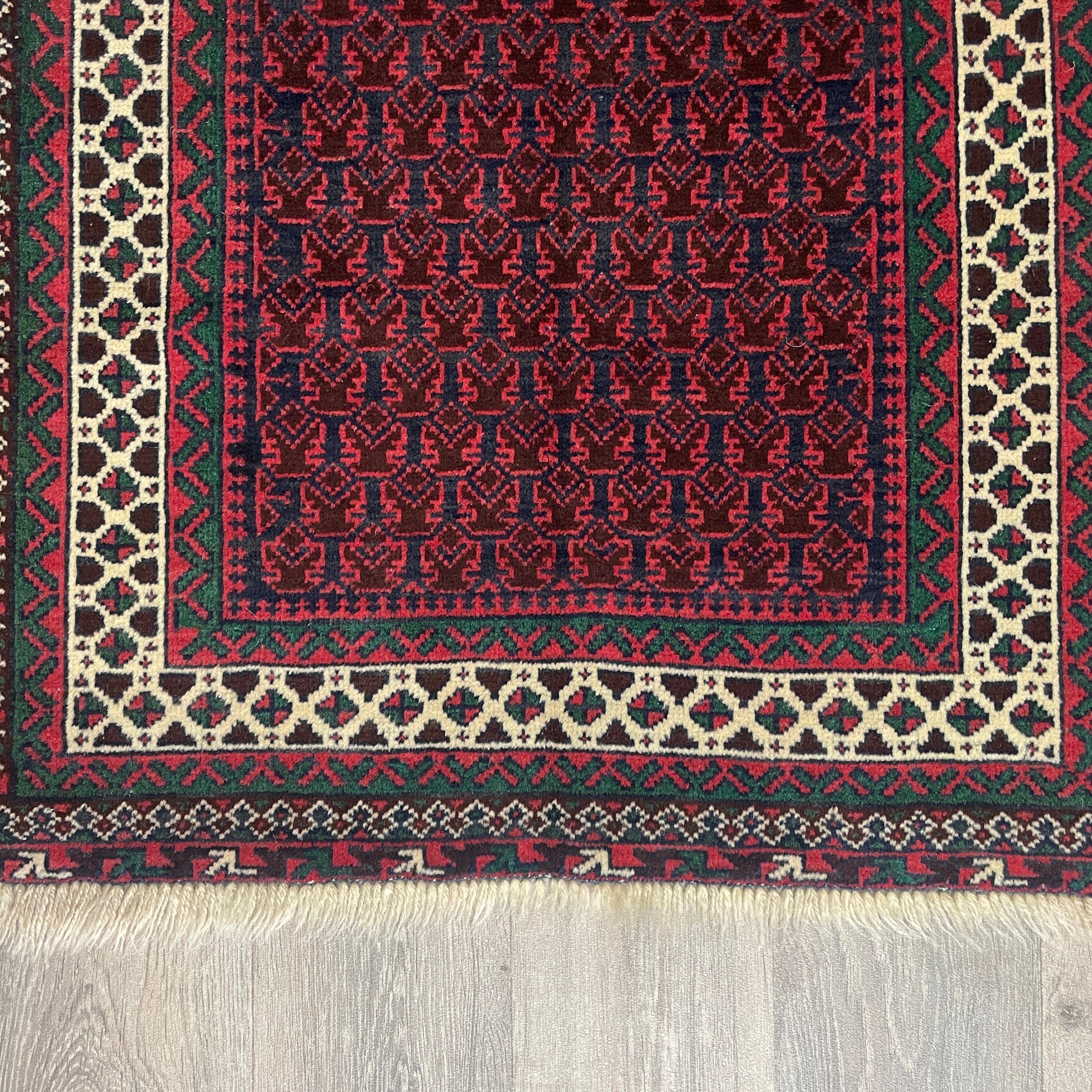 Old Afghan Herati Baluch Rug c. 1980