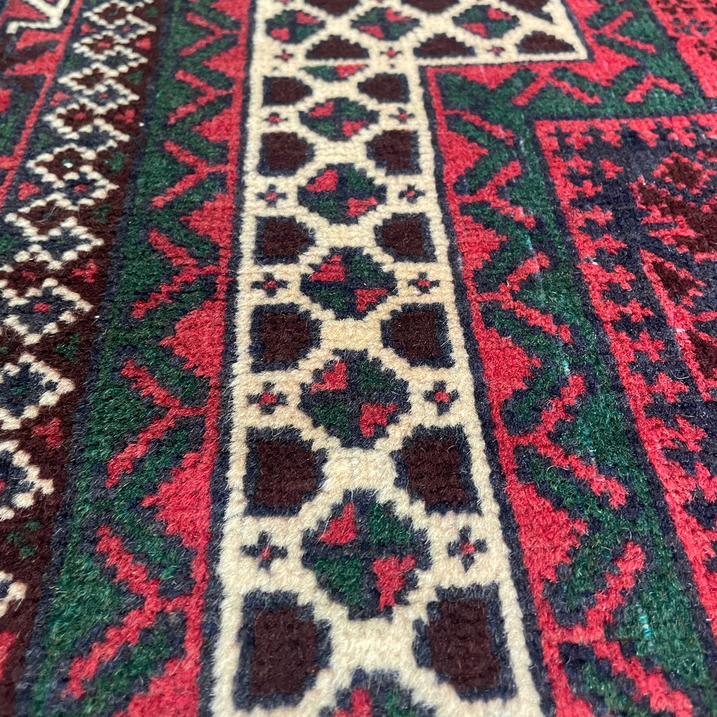 Old Afghan Herati Baluch Rug c. 1980