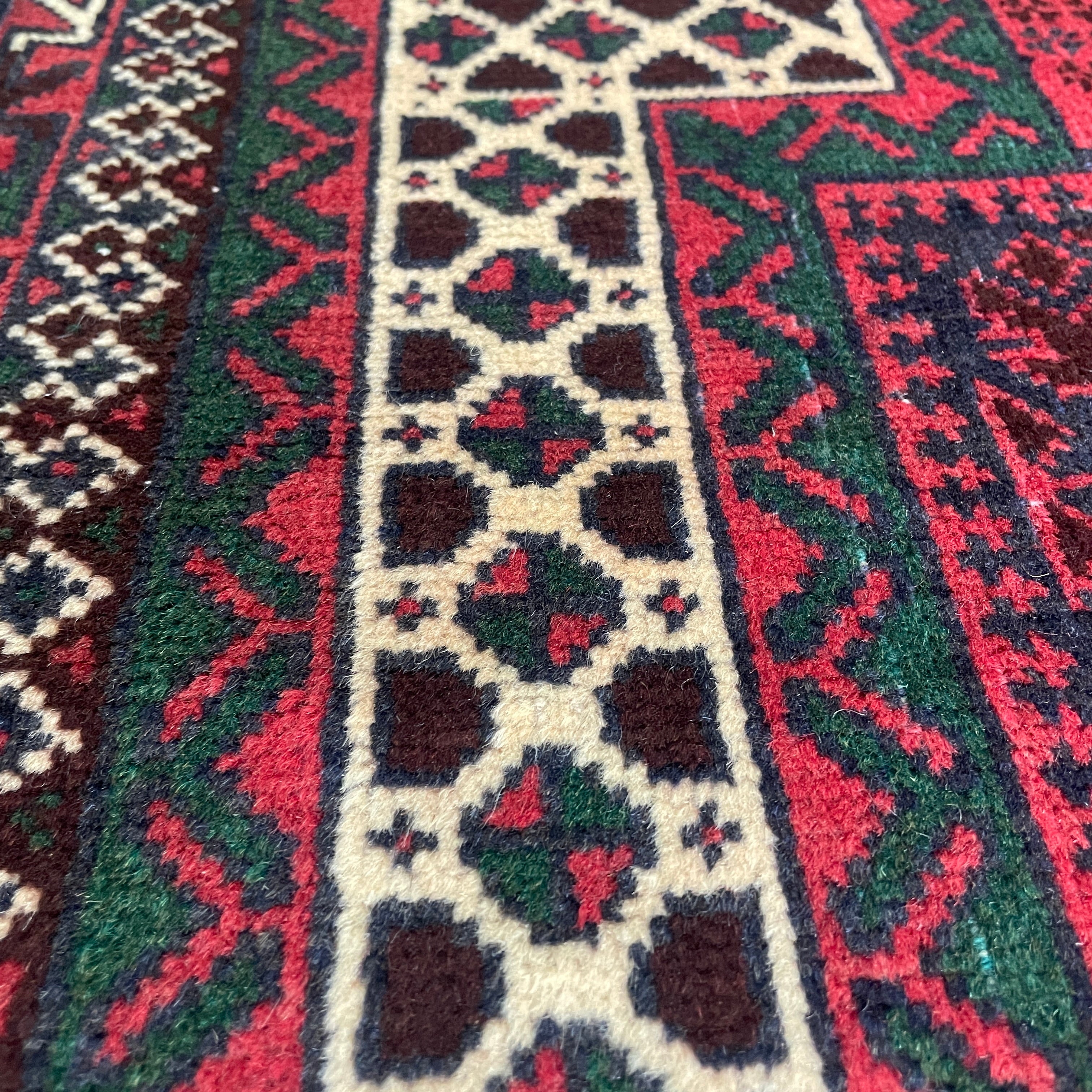 Old Afghan Herati Baluch Rug c. 1980