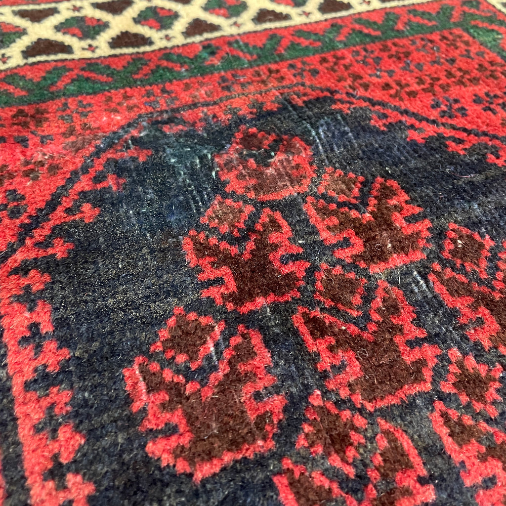 Old Afghan Herati Baluch Rug c. 1980