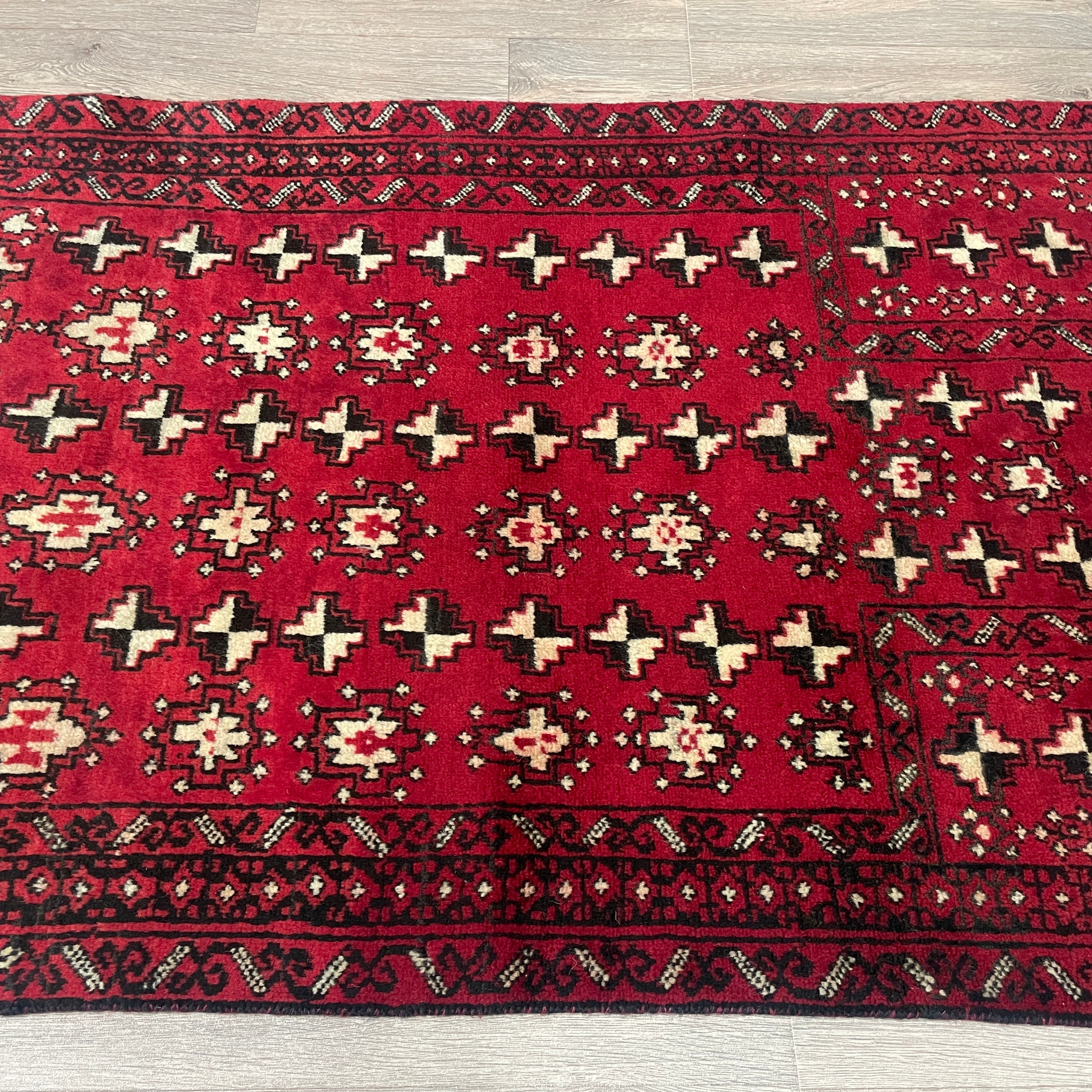 Old Afghan Herati Baluch Rug c. 1980