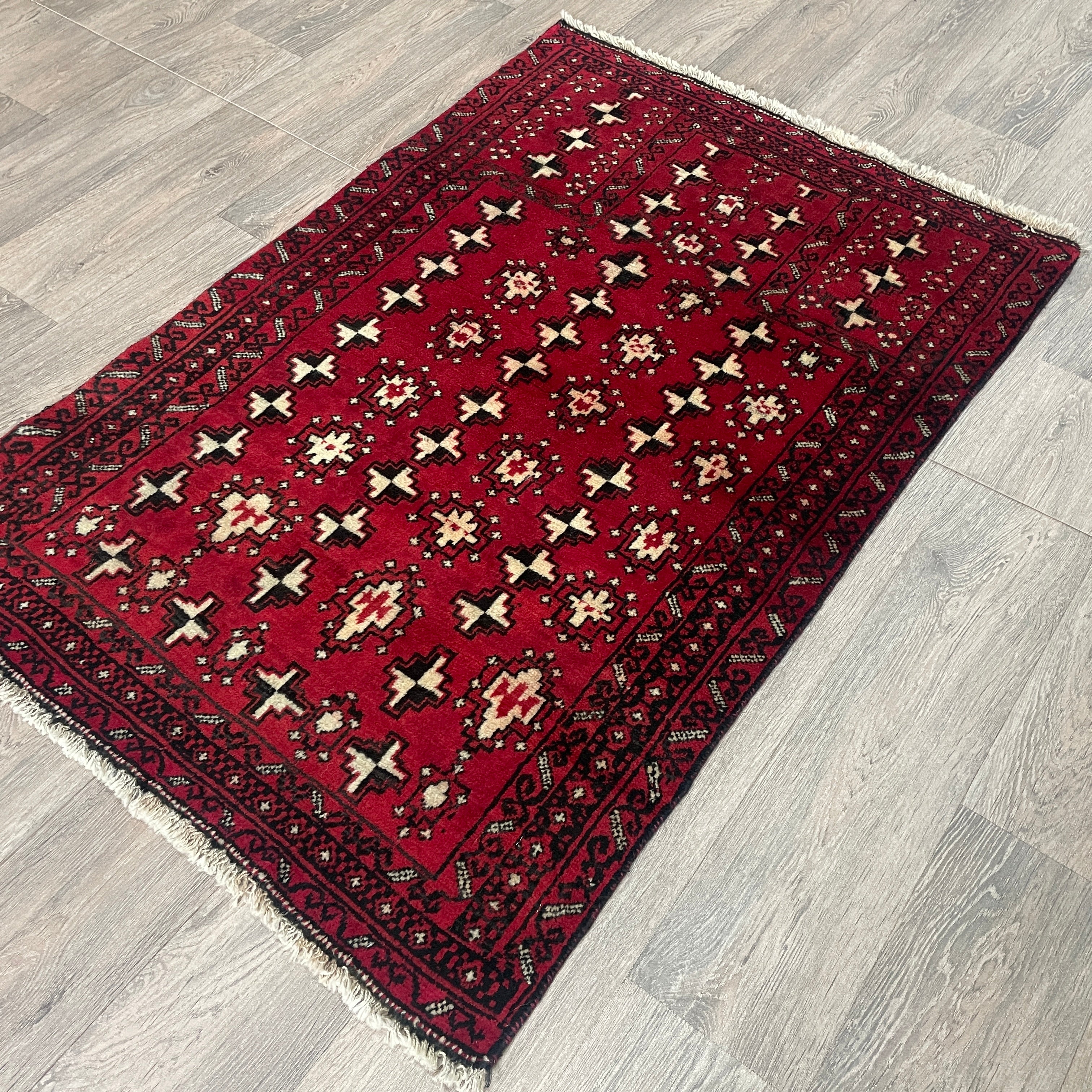 Old Afghan Herati Baluch Rug c. 1980