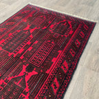 Vintage Afghan Herati Baluch Rug c. 1980