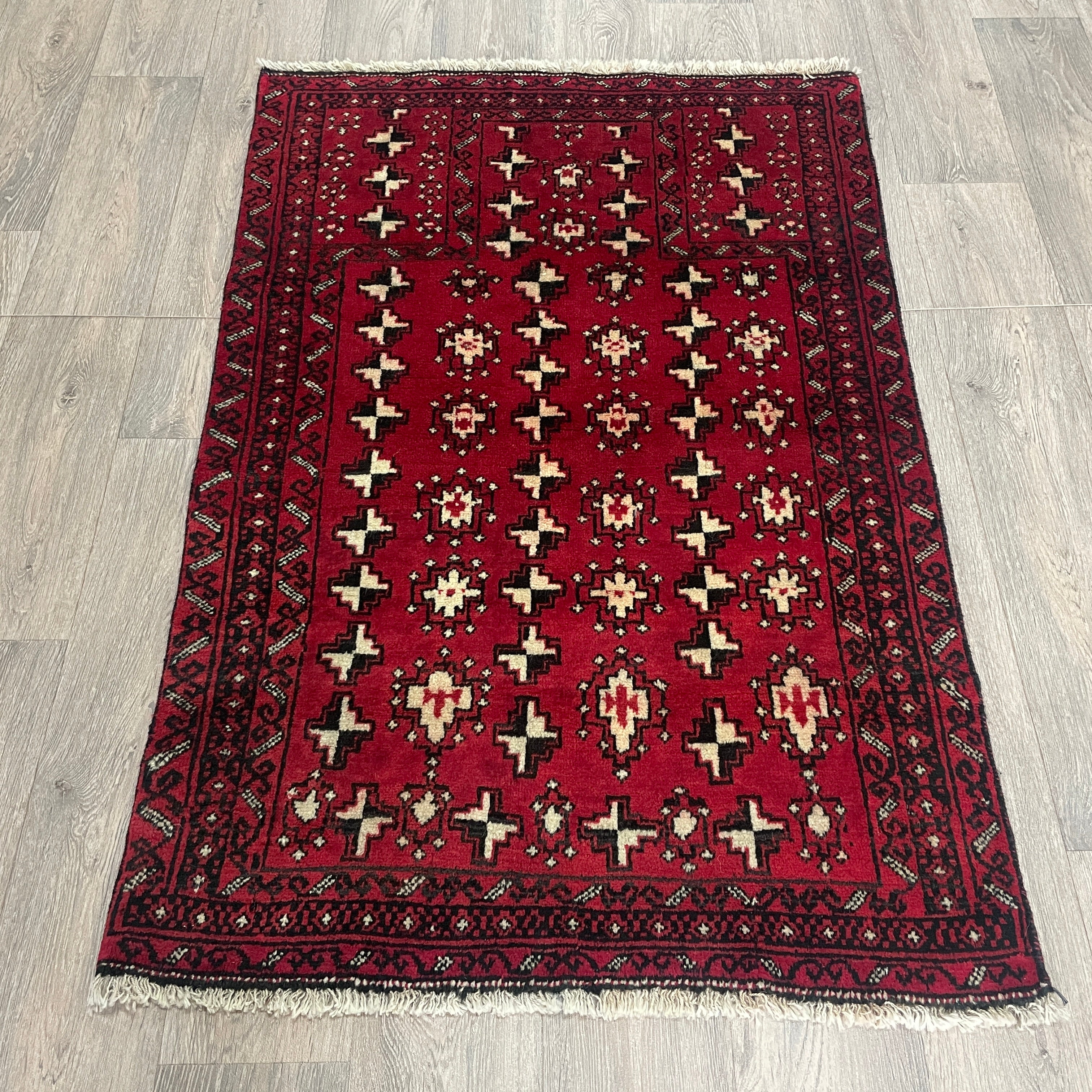 Old Afghan Herati Baluch Rug c. 1980