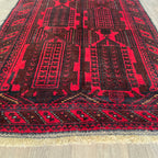 Vintage Afghan Herati Baluch Rug c. 1980