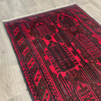 Vintage Afghan Herati Baluch Rug c. 1980