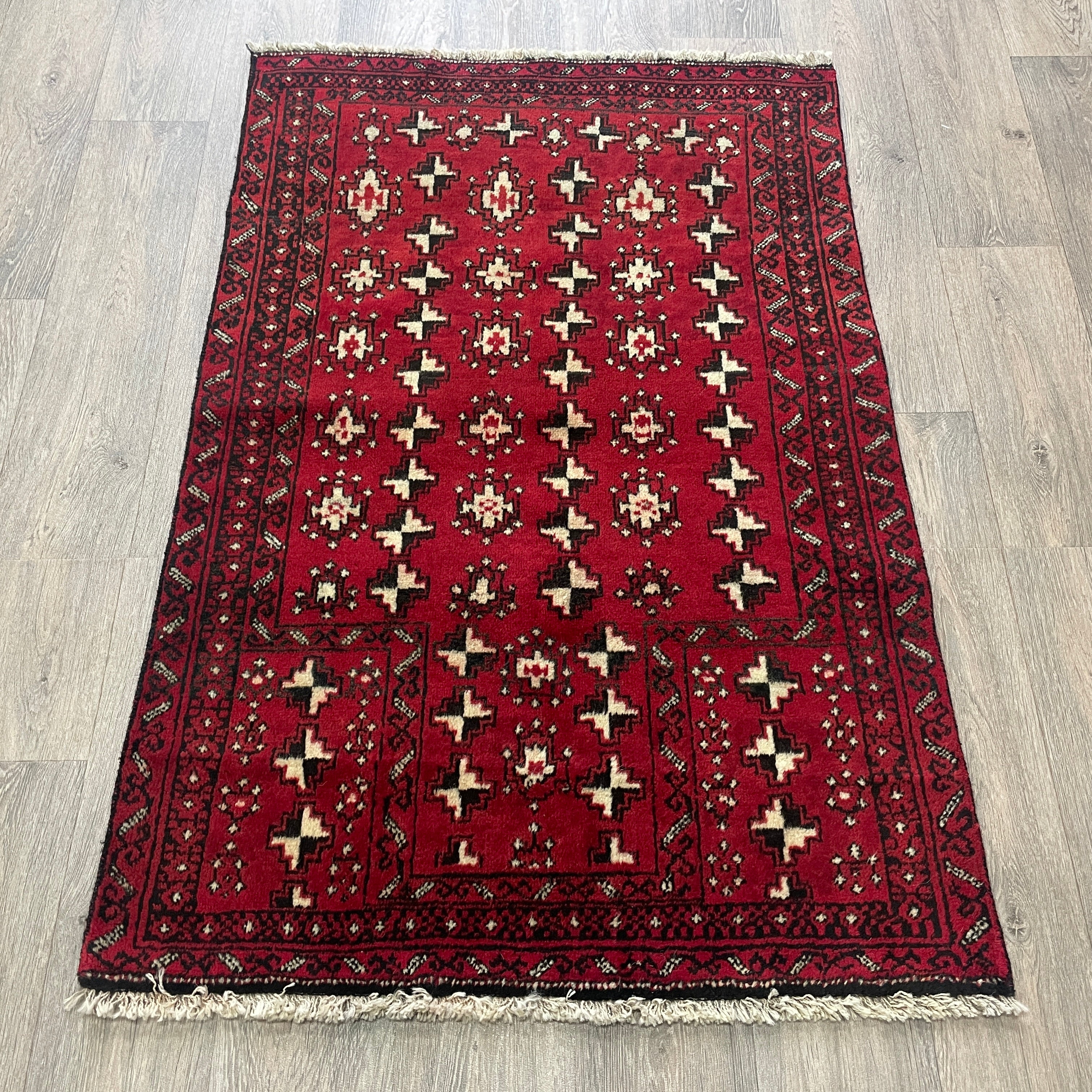 Old Afghan Herati Baluch Rug c. 1980