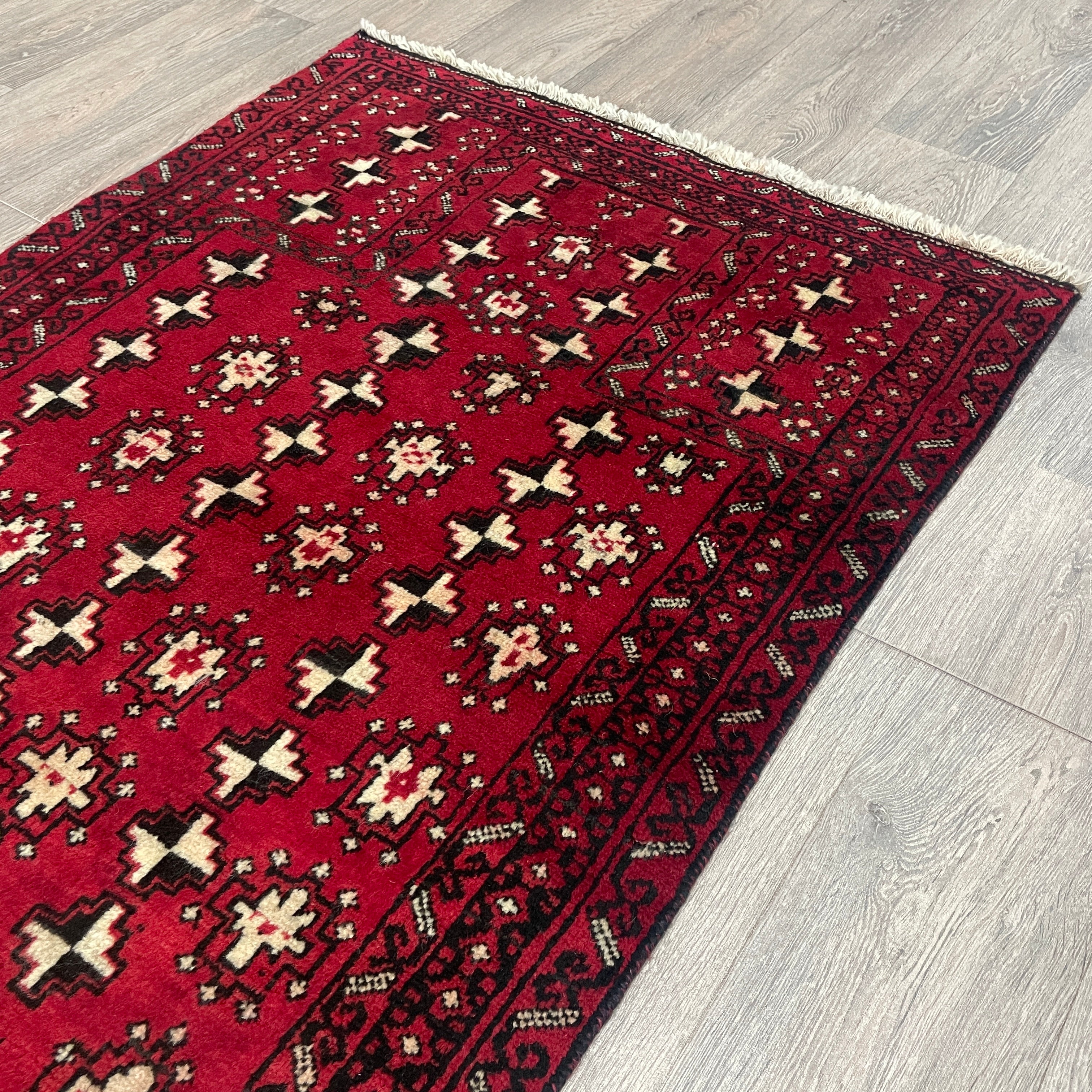 Old Afghan Herati Baluch Rug c. 1980