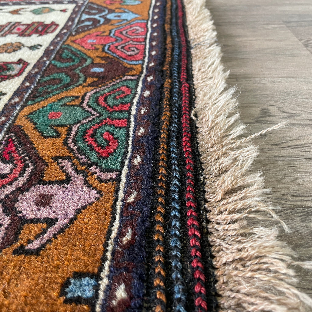 Vintage Afghan Herati Baluch Rug c. 1980