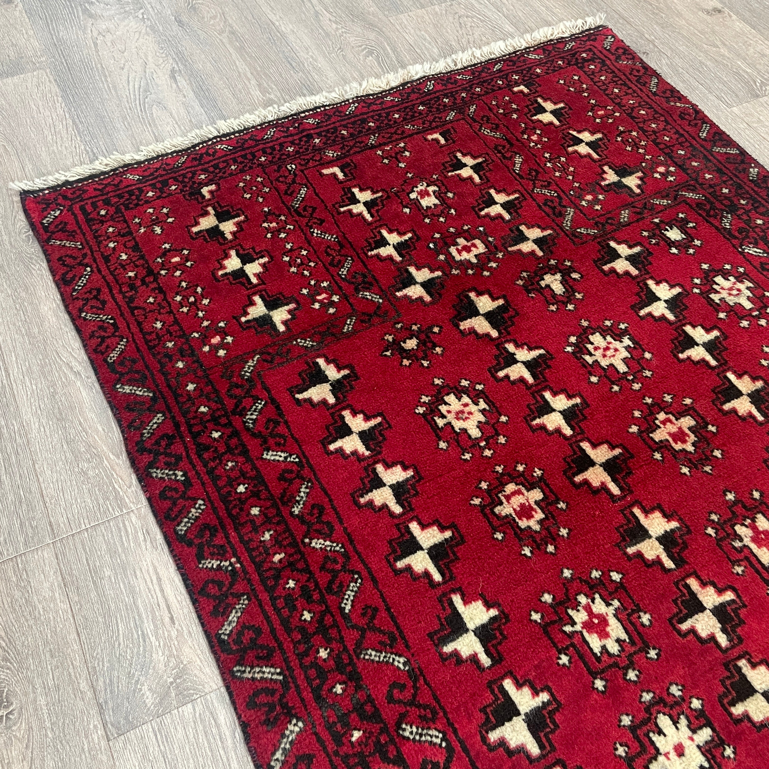 Old Afghan Herati Baluch Rug c. 1980