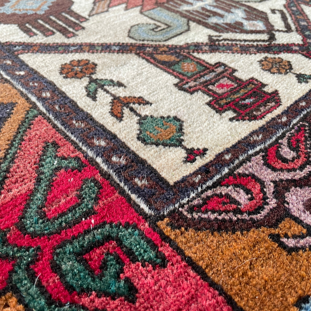 Vintage Afghan Herati Baluch Rug c. 1980