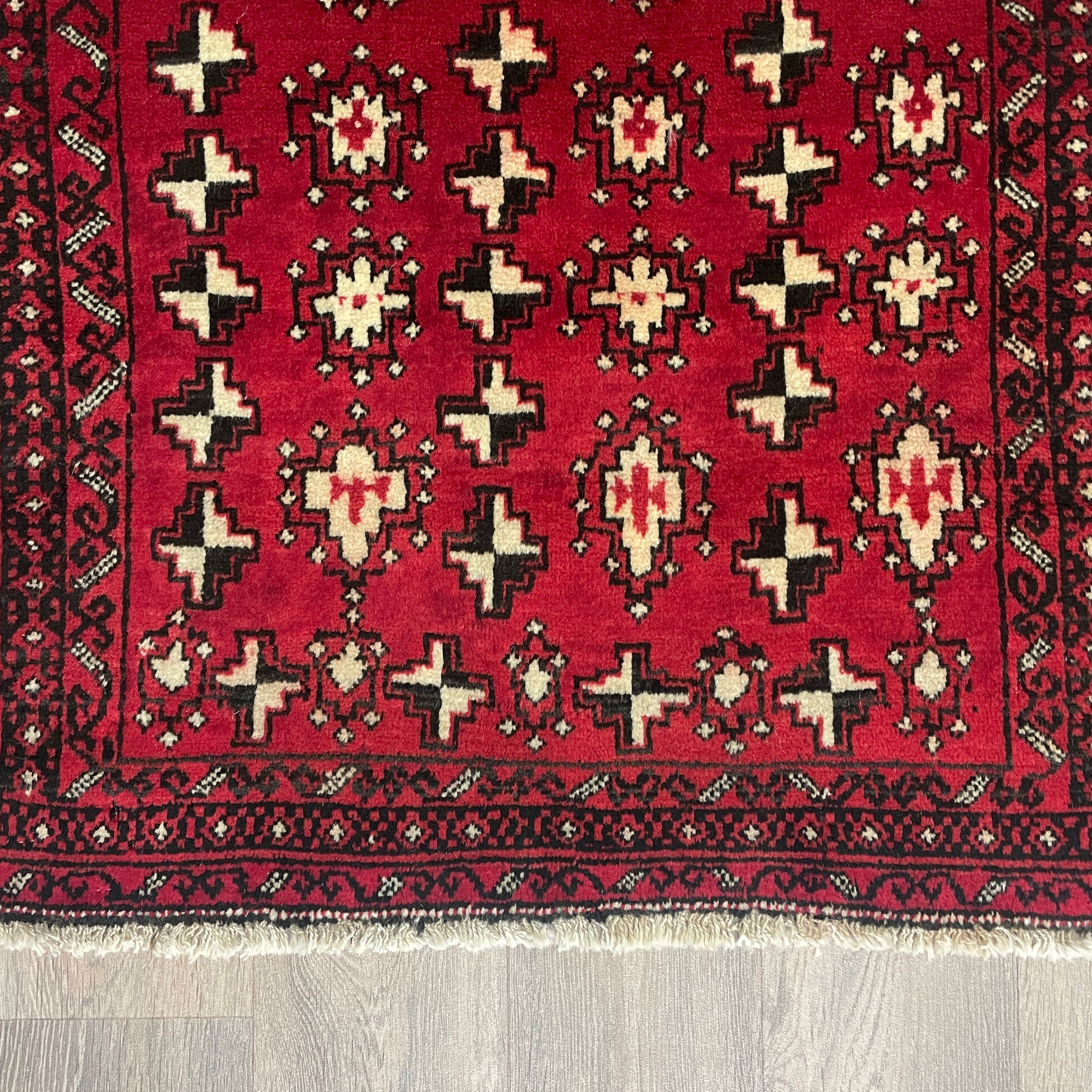 Old Afghan Herati Baluch Rug c. 1980
