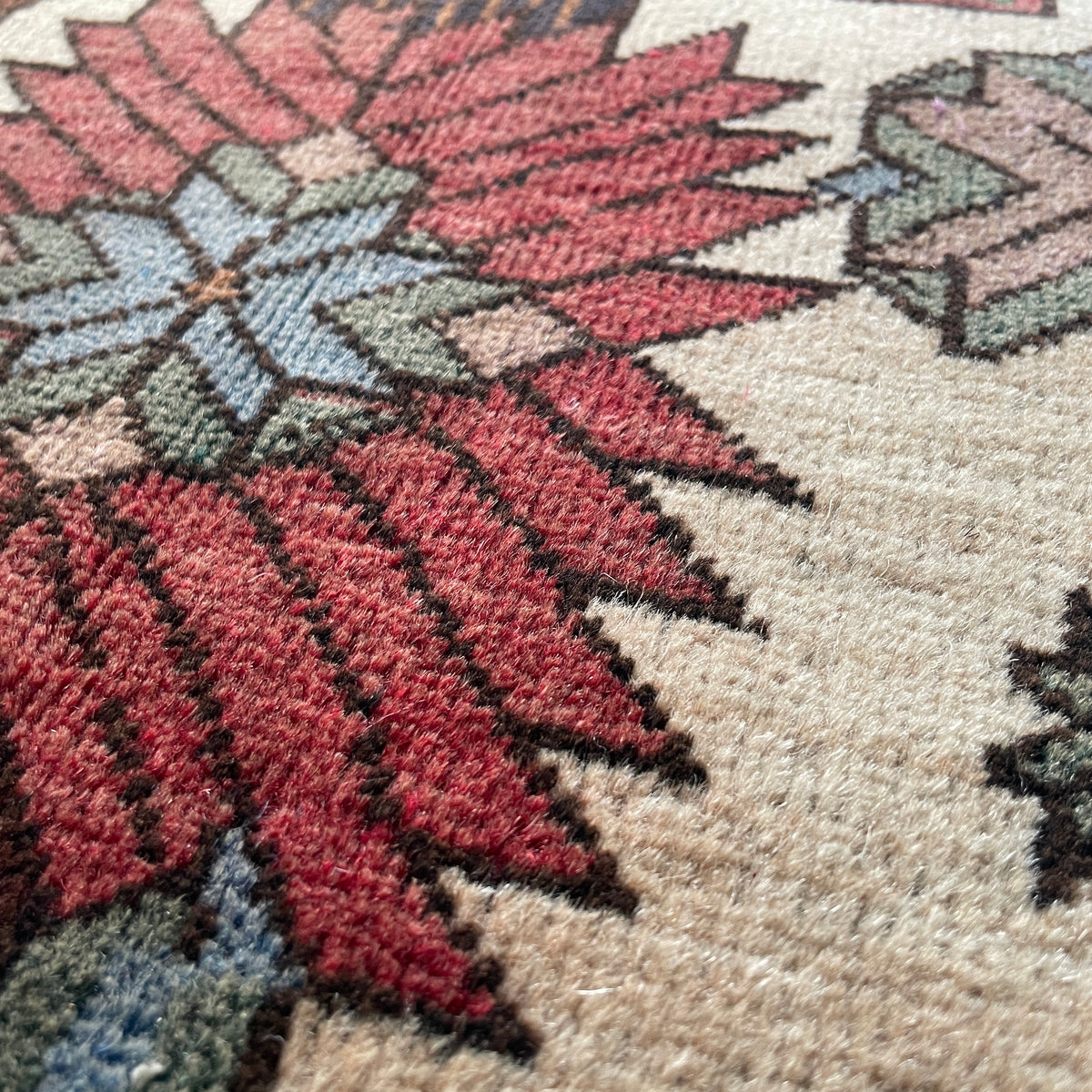 Vintage Afghan Herati Baluch Rug c. 1980
