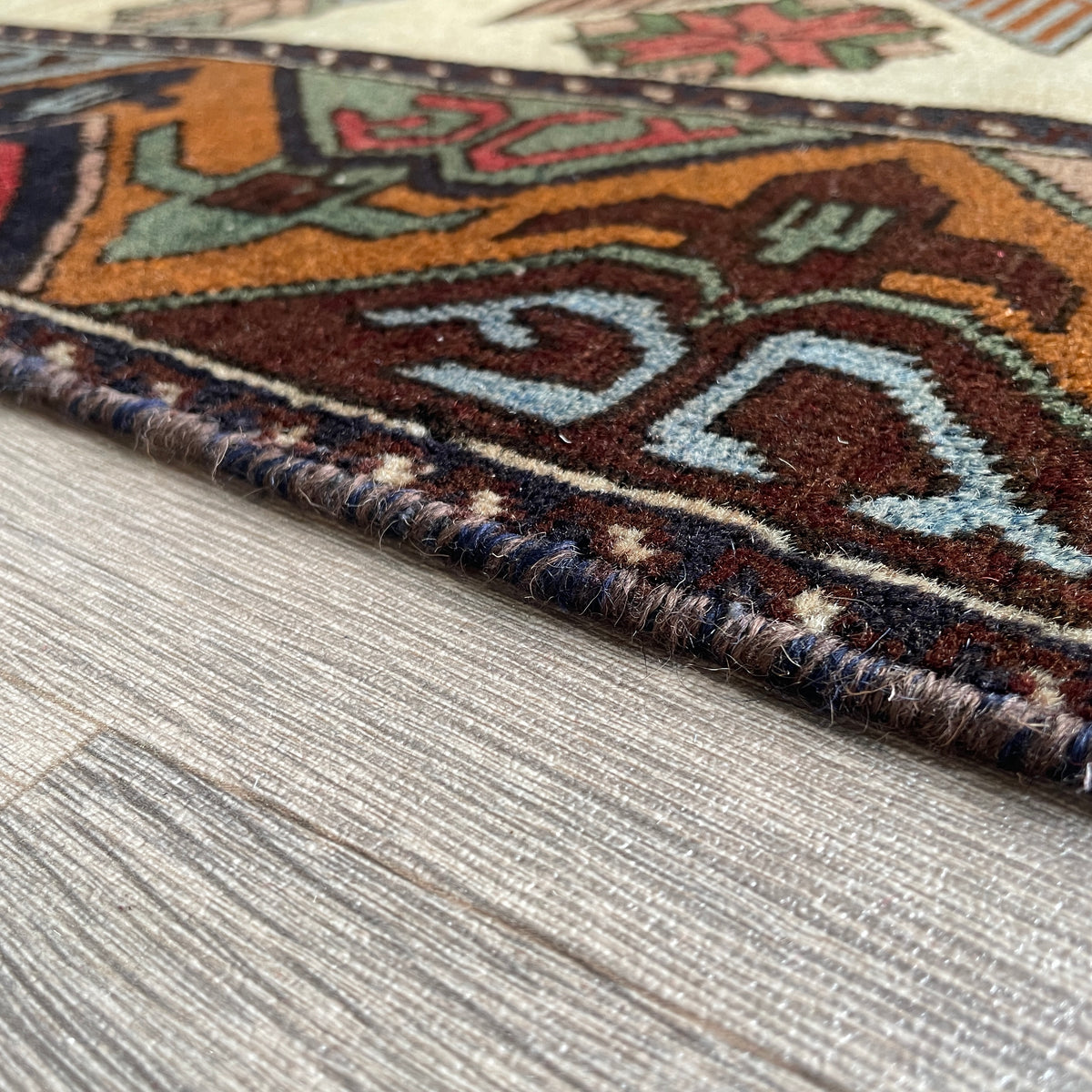 Vintage Afghan Herati Baluch Rug c. 1980