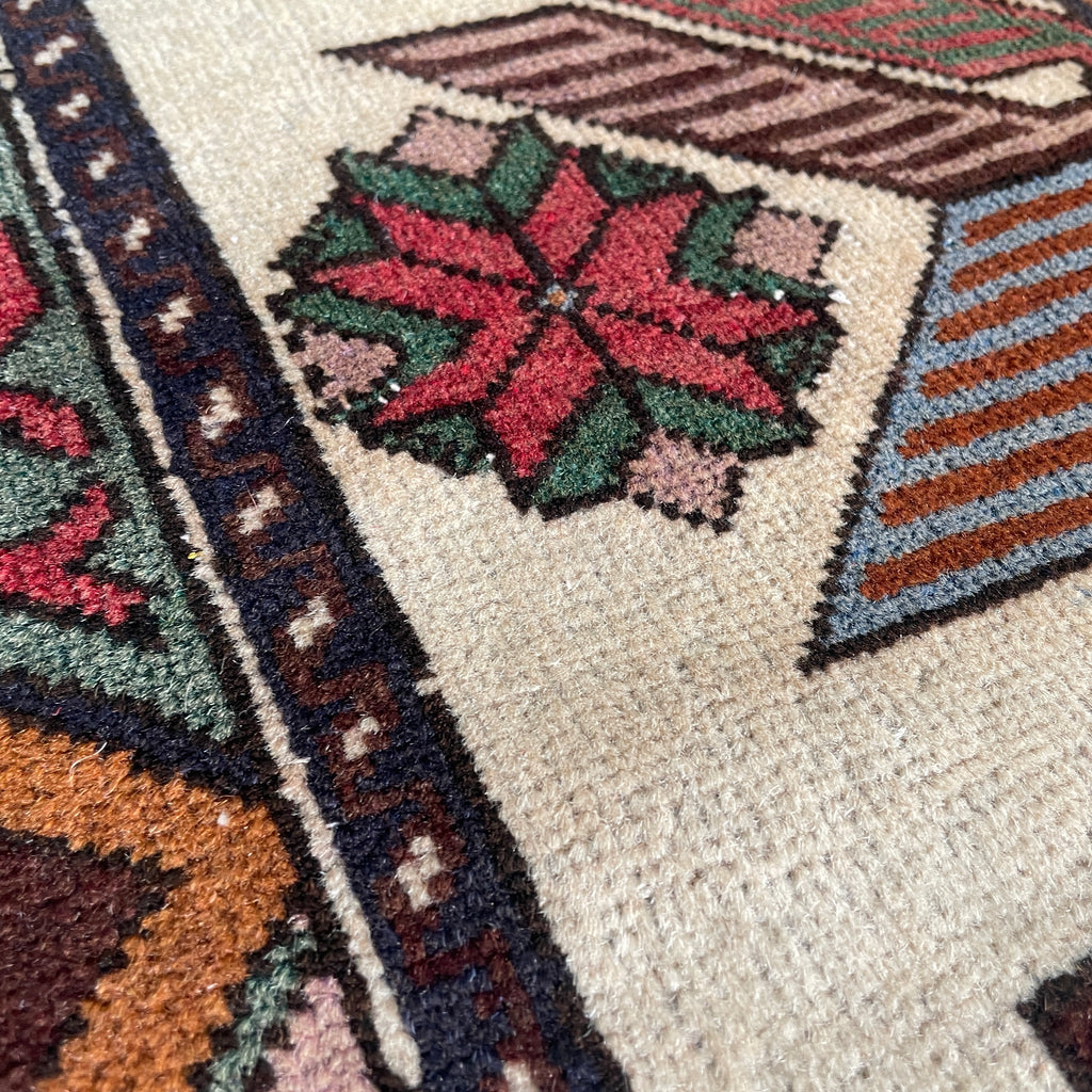 Vintage Afghan Herati Baluch Rug c. 1980