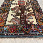 Vintage Afghan Herati Baluch Rug c. 1980