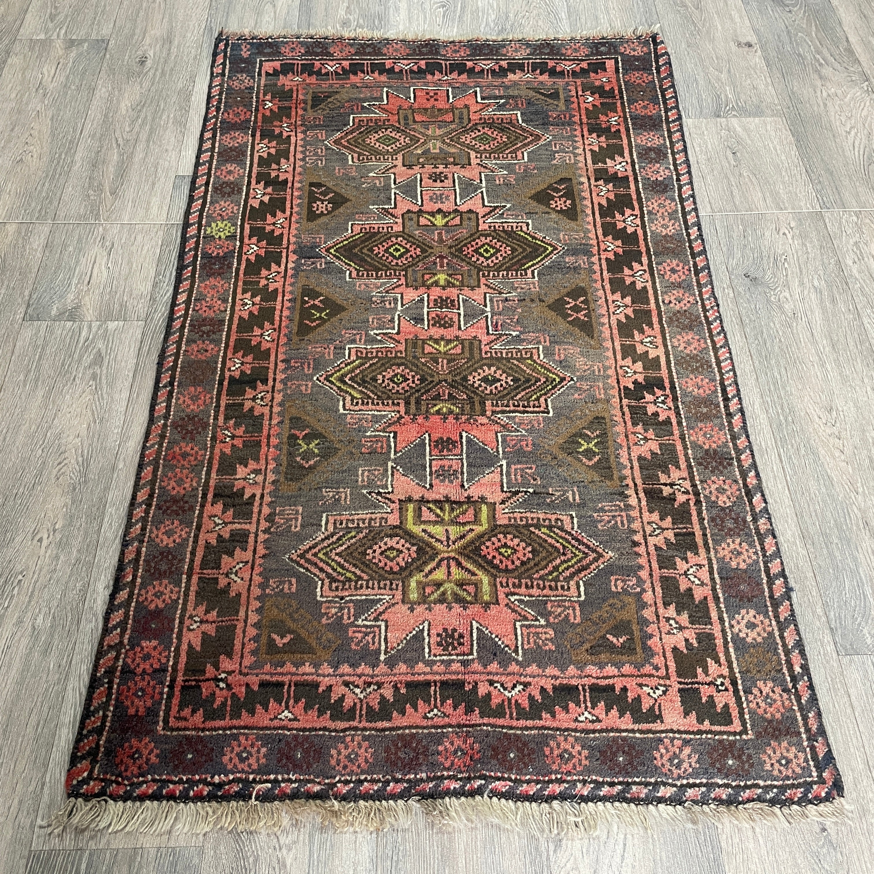 Old Afghan Herati Baluch Rug c. 1980