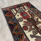 Vintage Afghan Herati Baluch Rug c. 1980