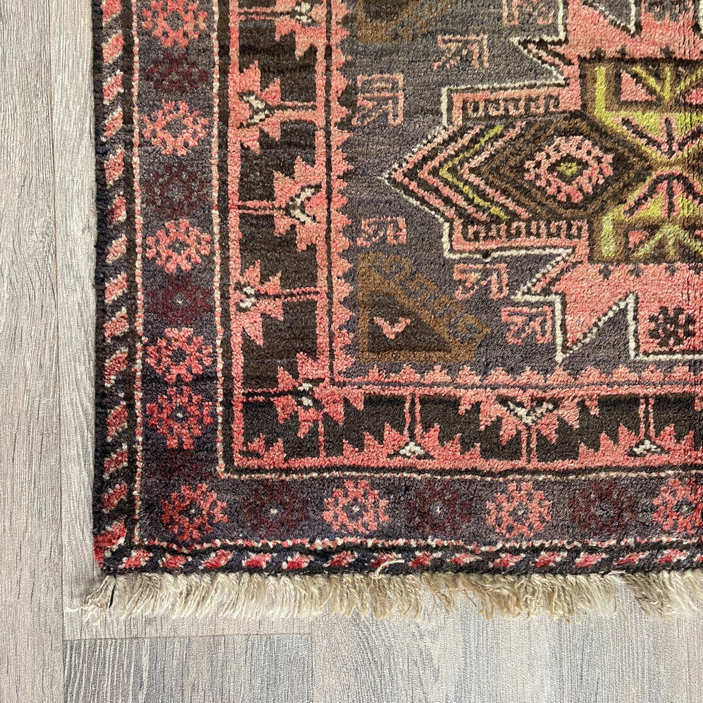 Old Afghan Herati Baluch Rug c. 1980
