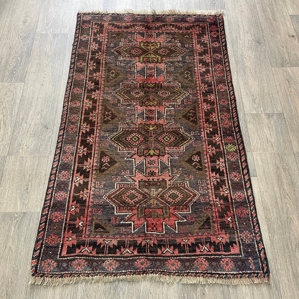 Old Afghan Herati Baluch Rug c. 1980