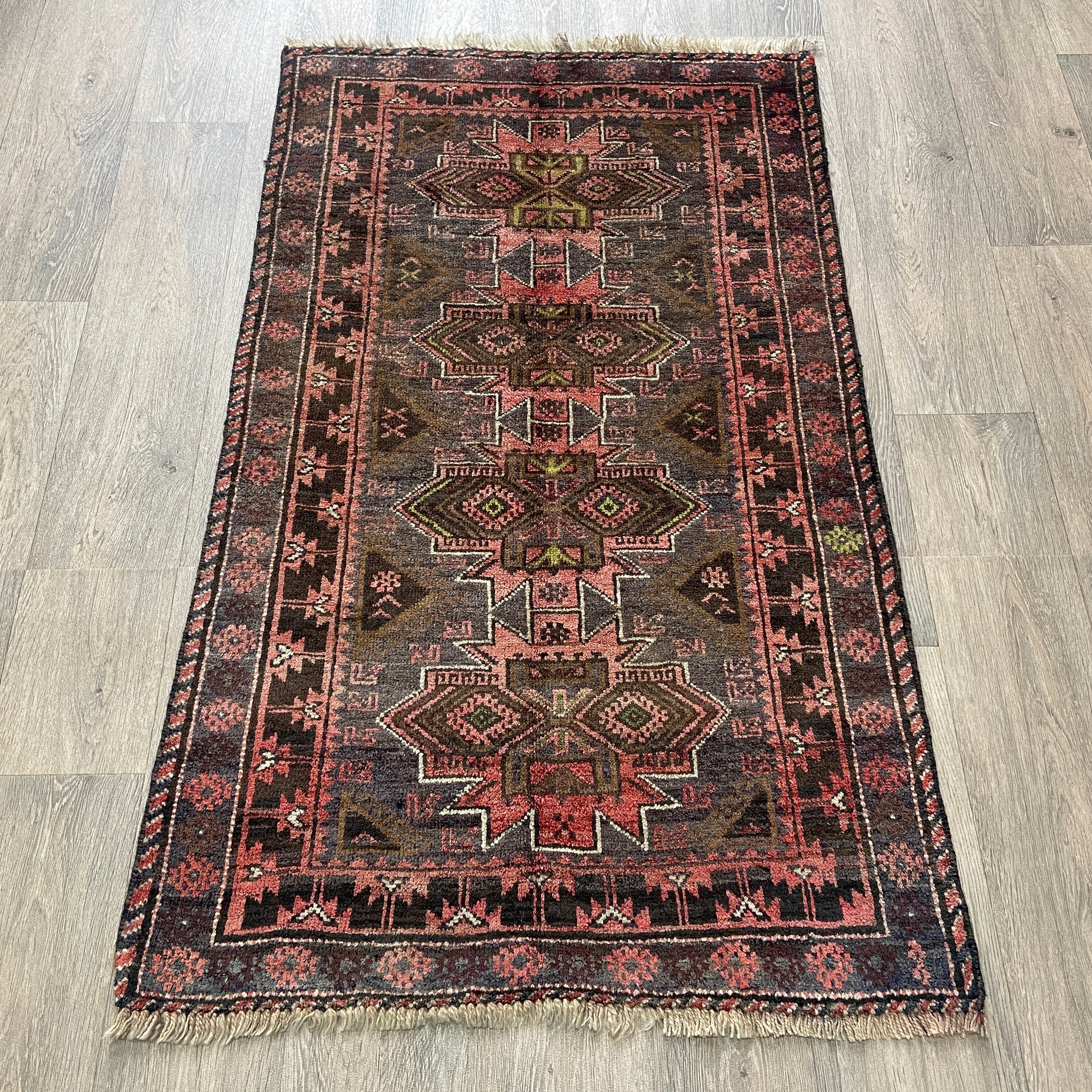 Old Afghan Herati Baluch Rug c. 1980