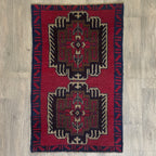 Vintage Afghan Baluch Rug c. 1980
