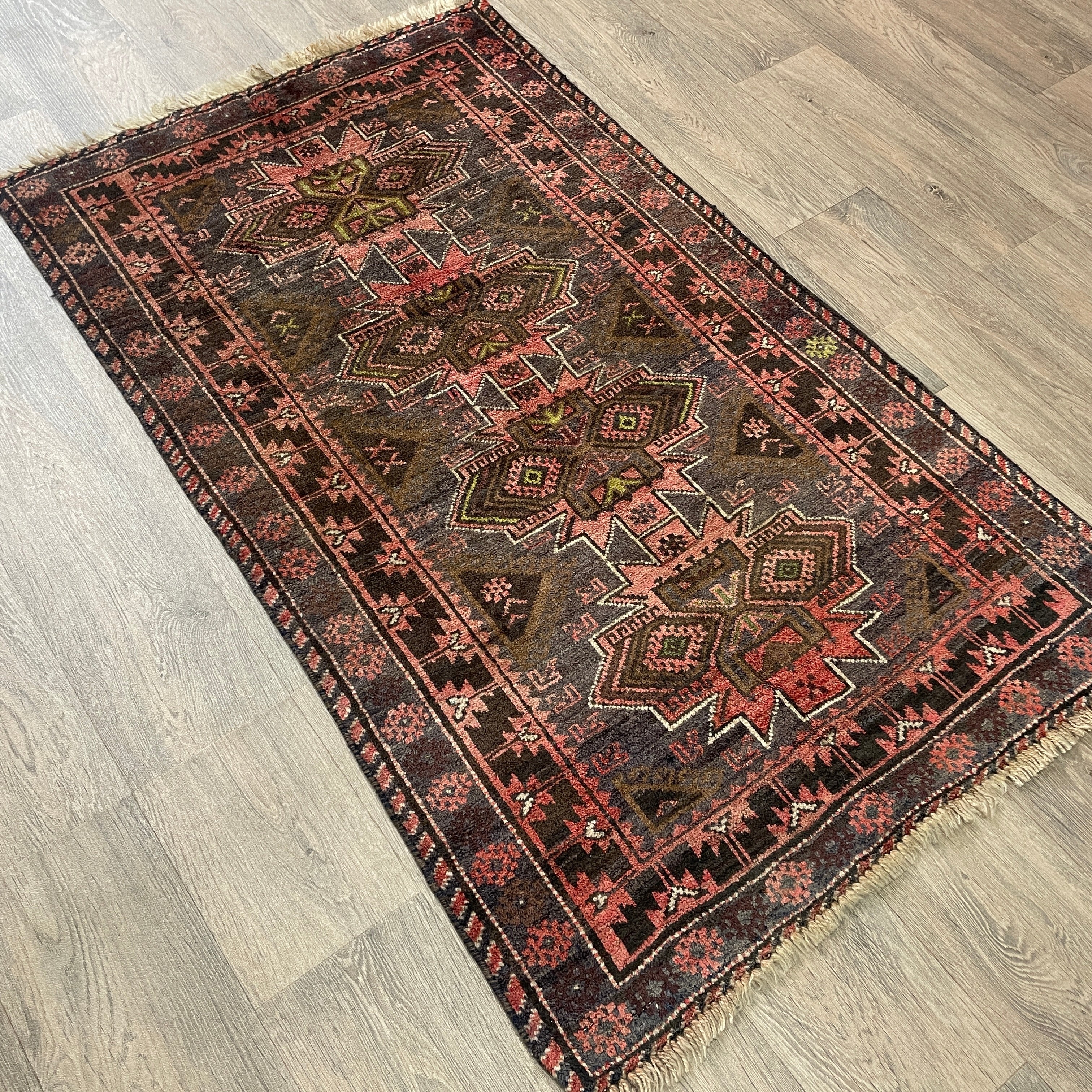 Old Afghan Herati Baluch Rug c. 1980