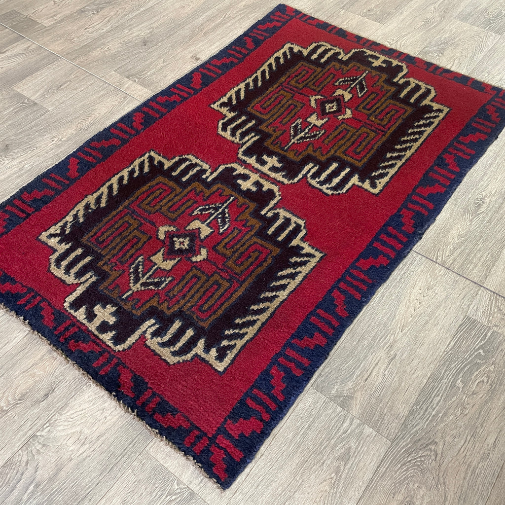 Vintage Afghan Baluch Rug c. 1980