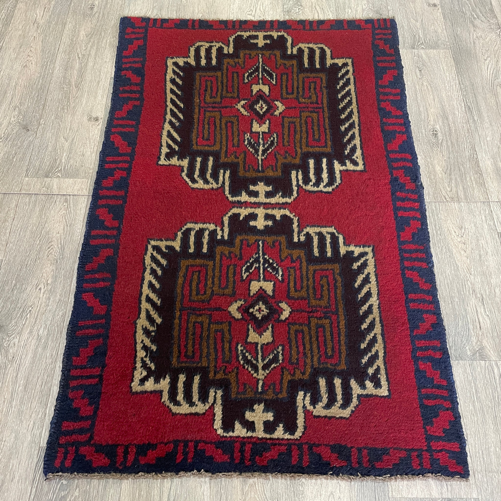 Vintage Afghan Baluch Rug c. 1980