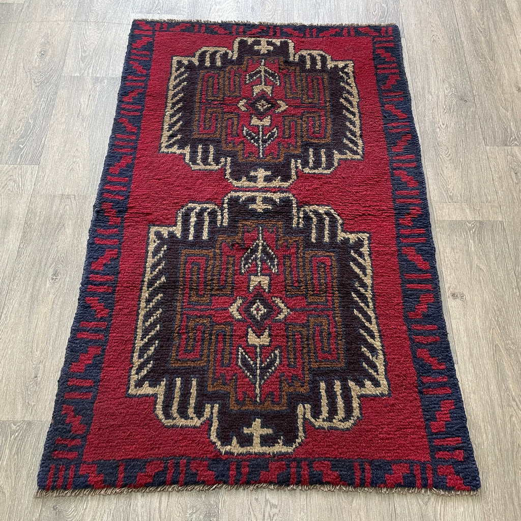 Vintage Afghan Baluch Rug c. 1980