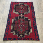 Vintage Afghan Baluch Rug c. 1980