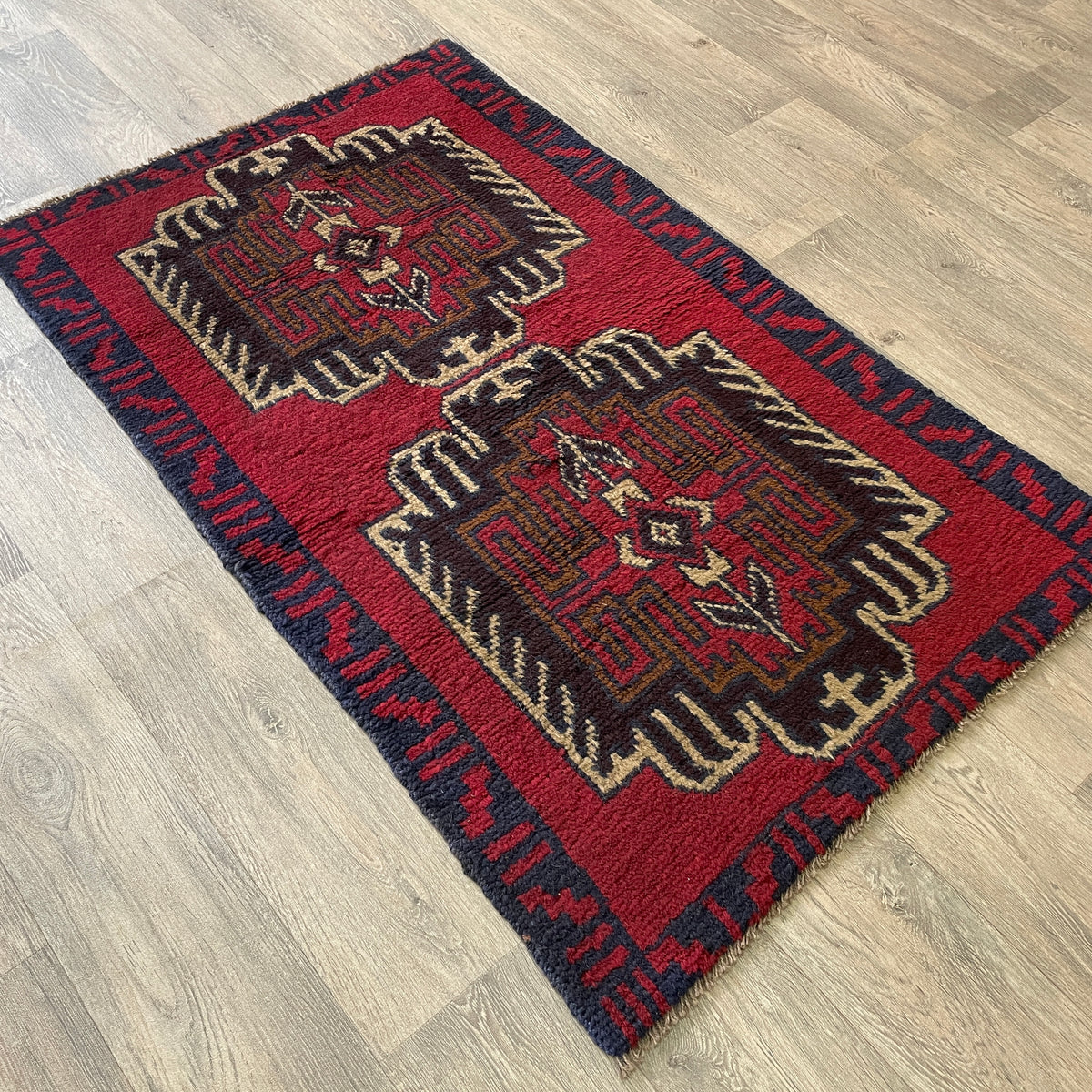 Vintage Afghan Baluch Rug c. 1980