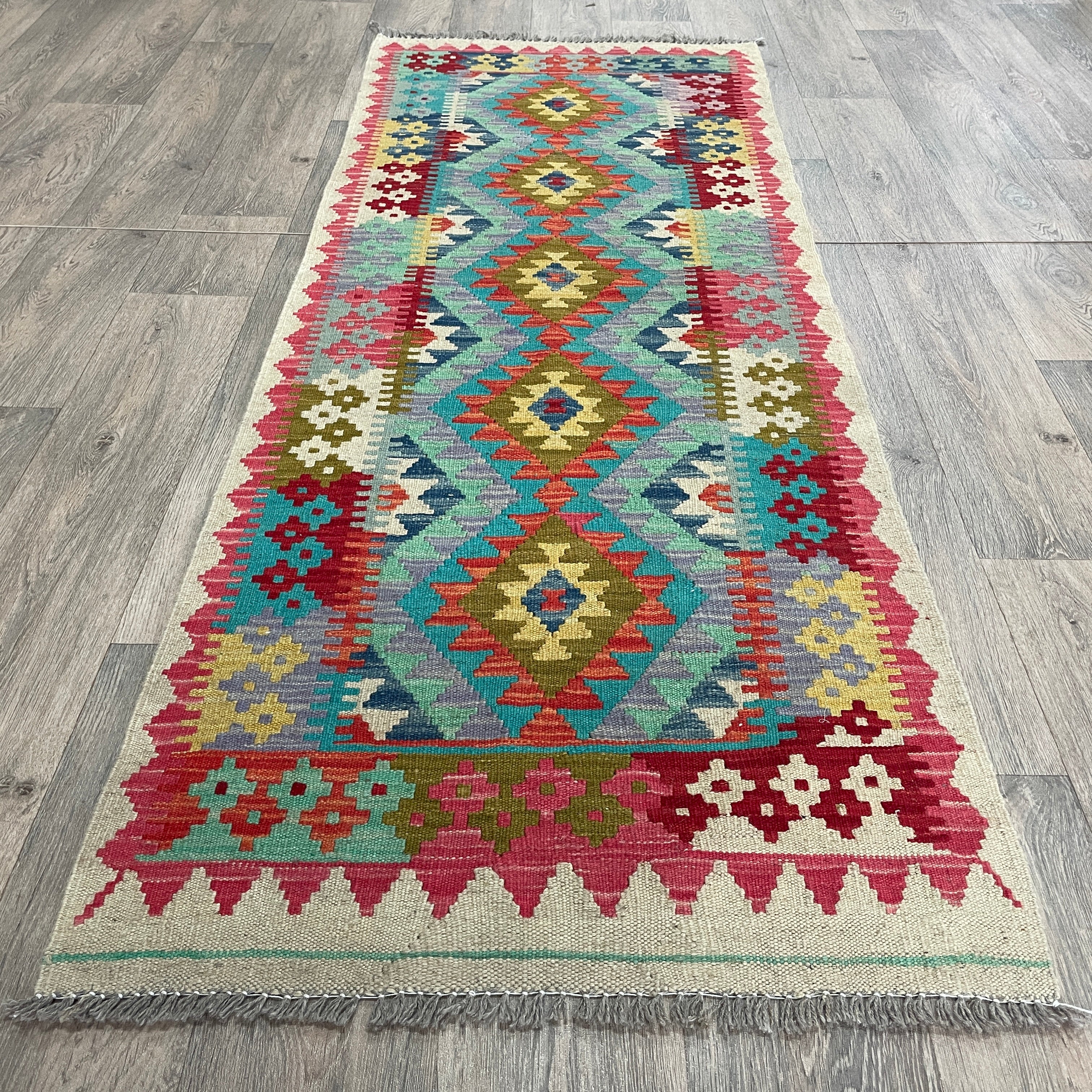 202 x 73 cm | Afghan Kilim Runner - Khorasan Rugs