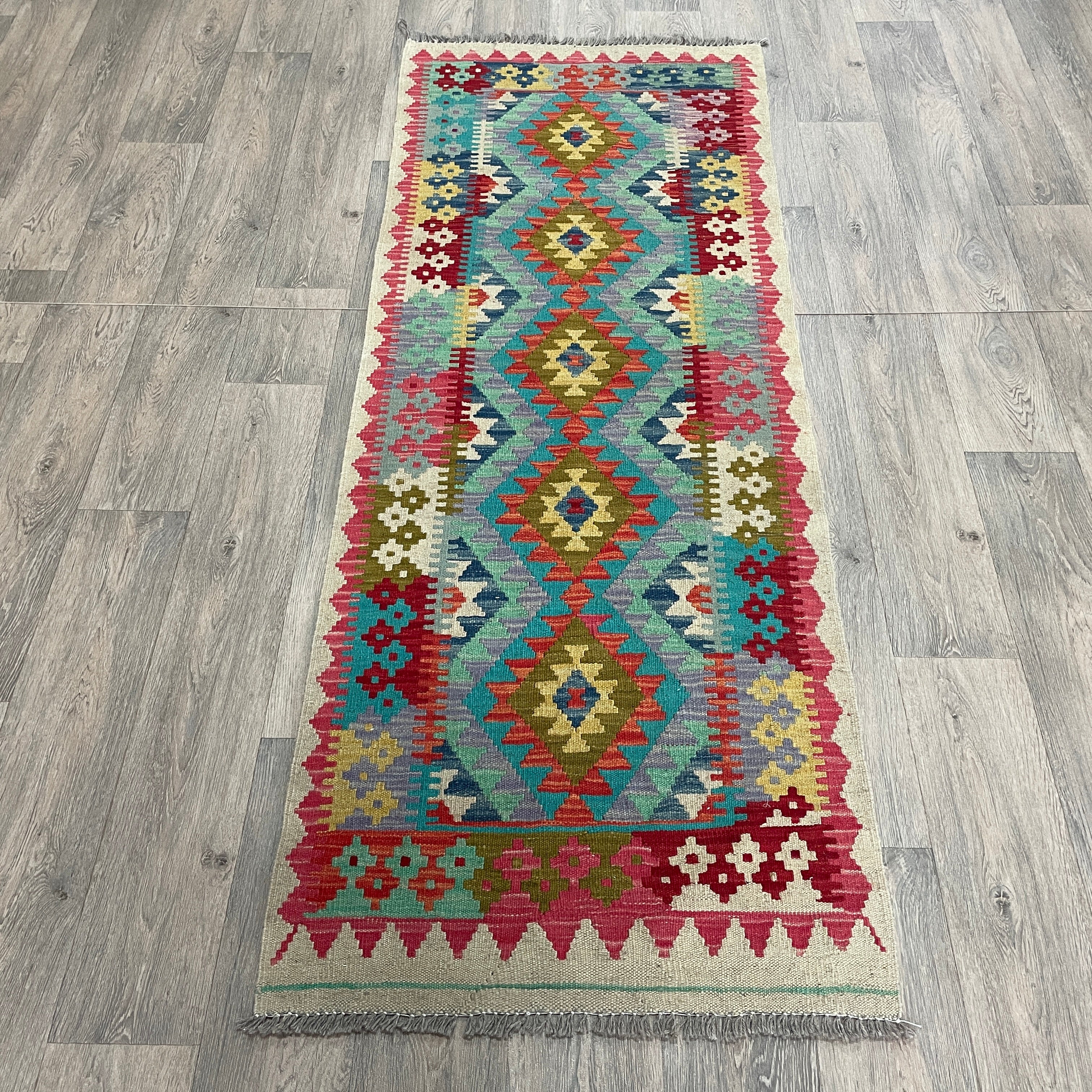 202 x 73 cm | Afghan Kilim Runner - Khorasan Rugs