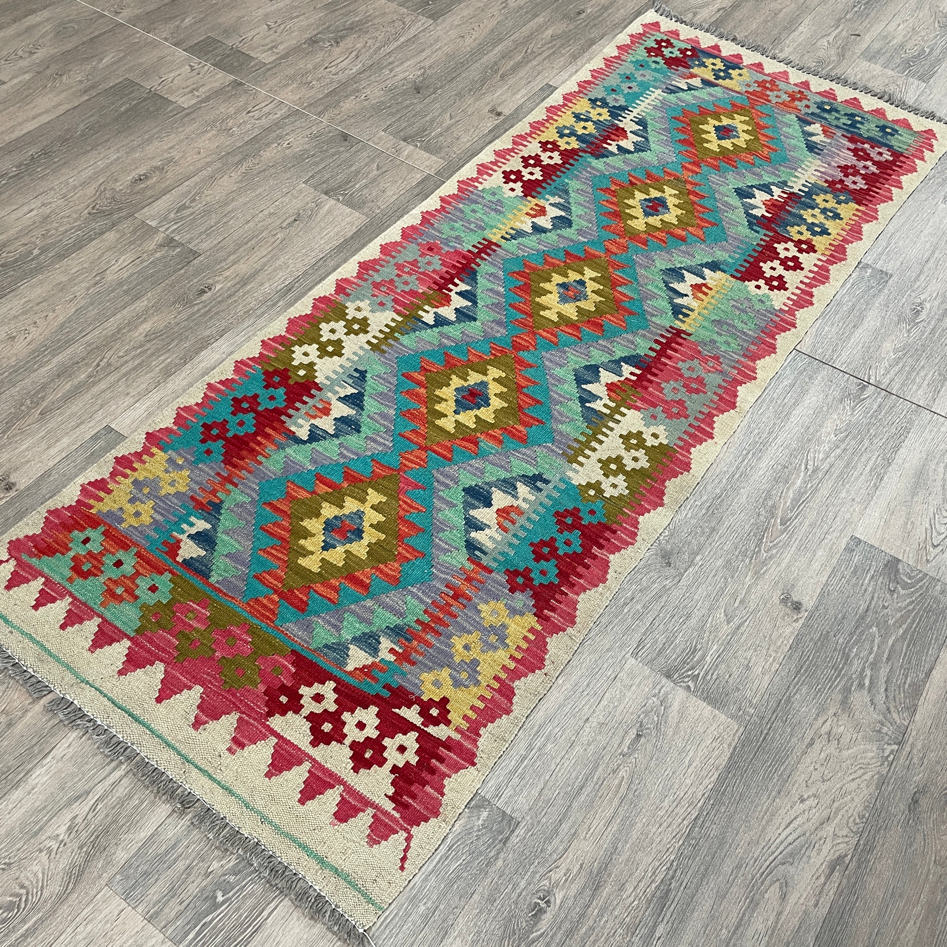 202 x 73 cm | Afghan Kilim Runner - Khorasan Rugs