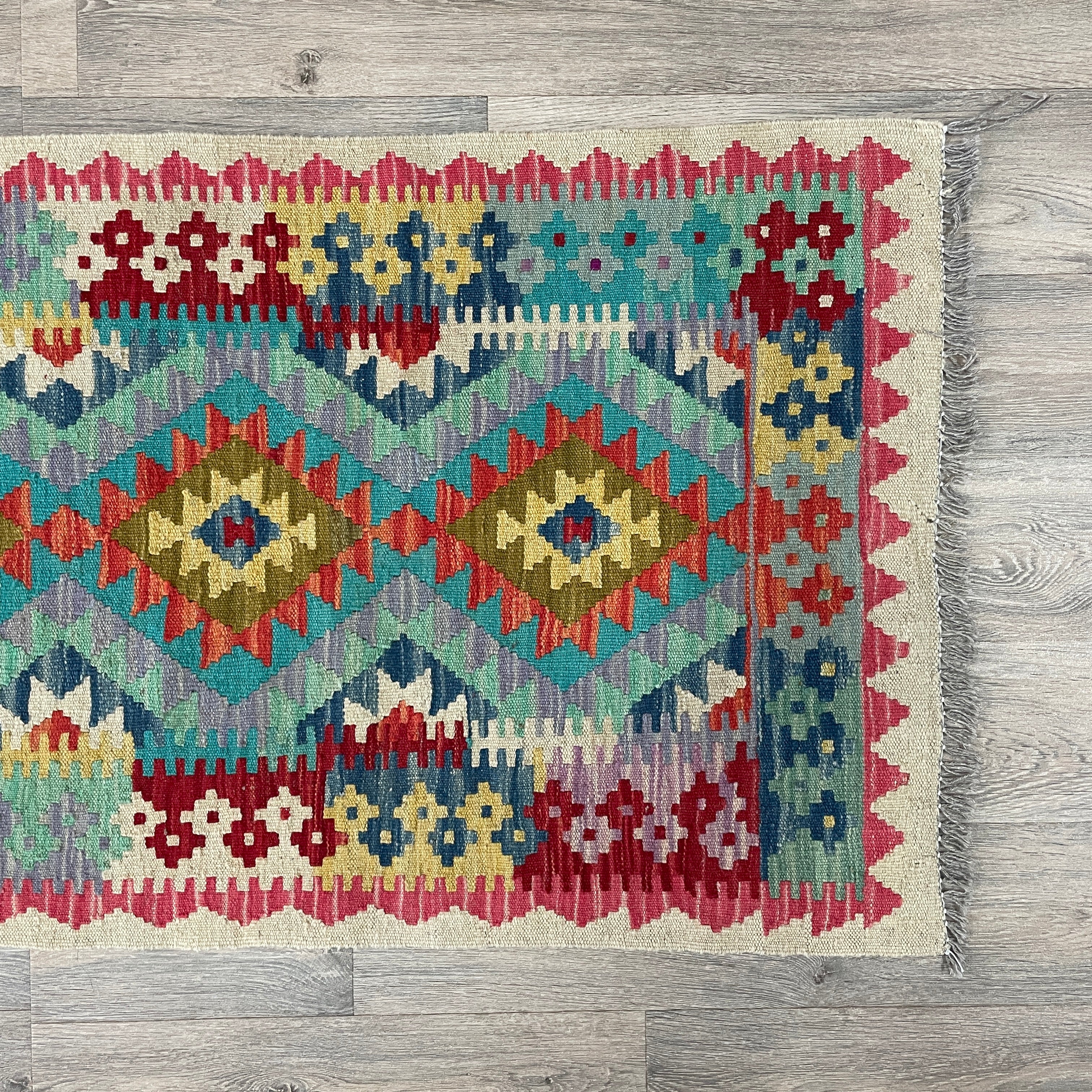 202 x 73 cm | Afghan Kilim Runner - Khorasan Rugs