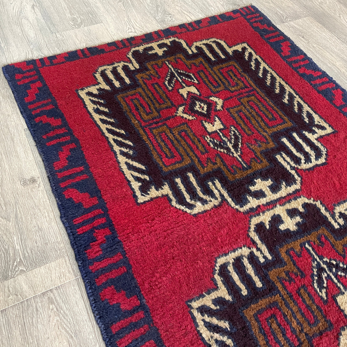 Vintage Afghan Baluch Rug c. 1980