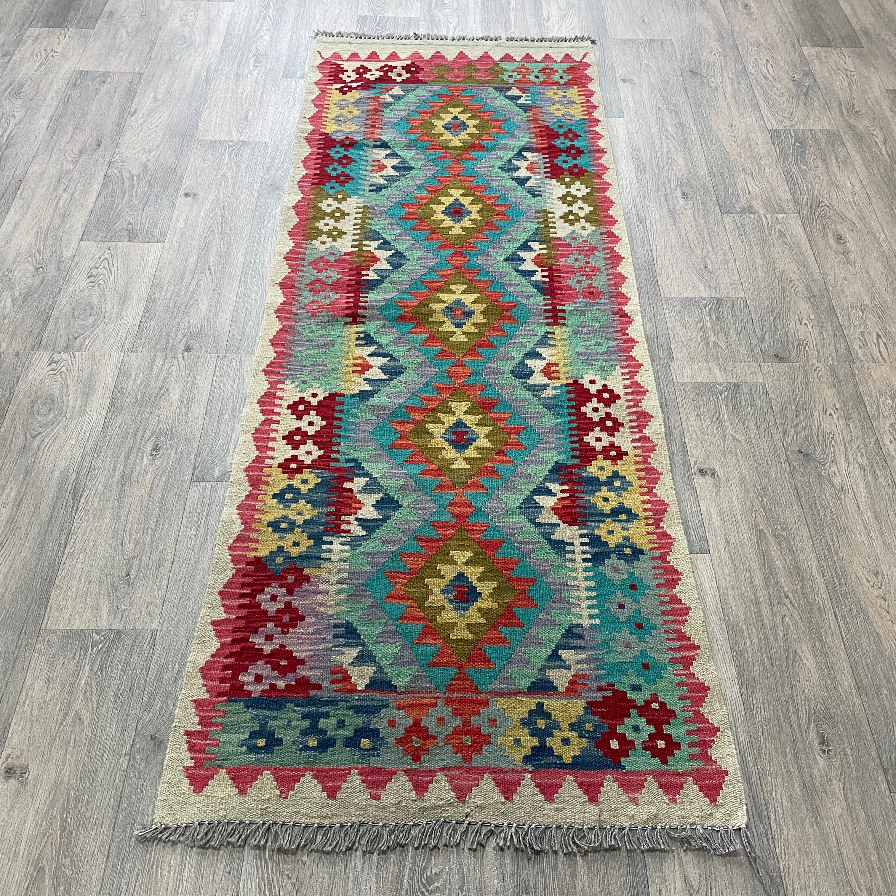202 x 73 cm | Afghan Kilim Runner - Khorasan Rugs