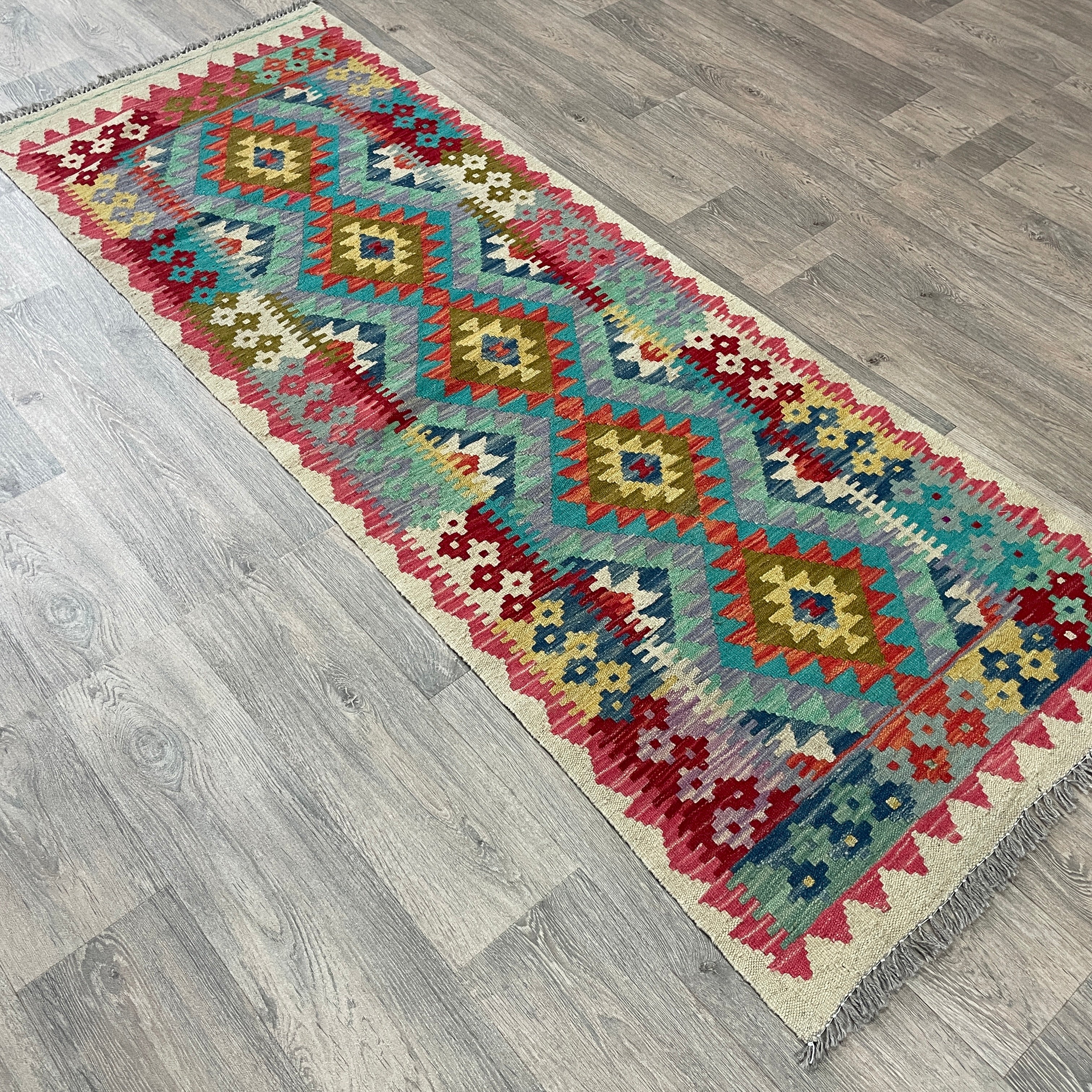202 x 73 cm | Afghan Kilim Runner - Khorasan Rugs