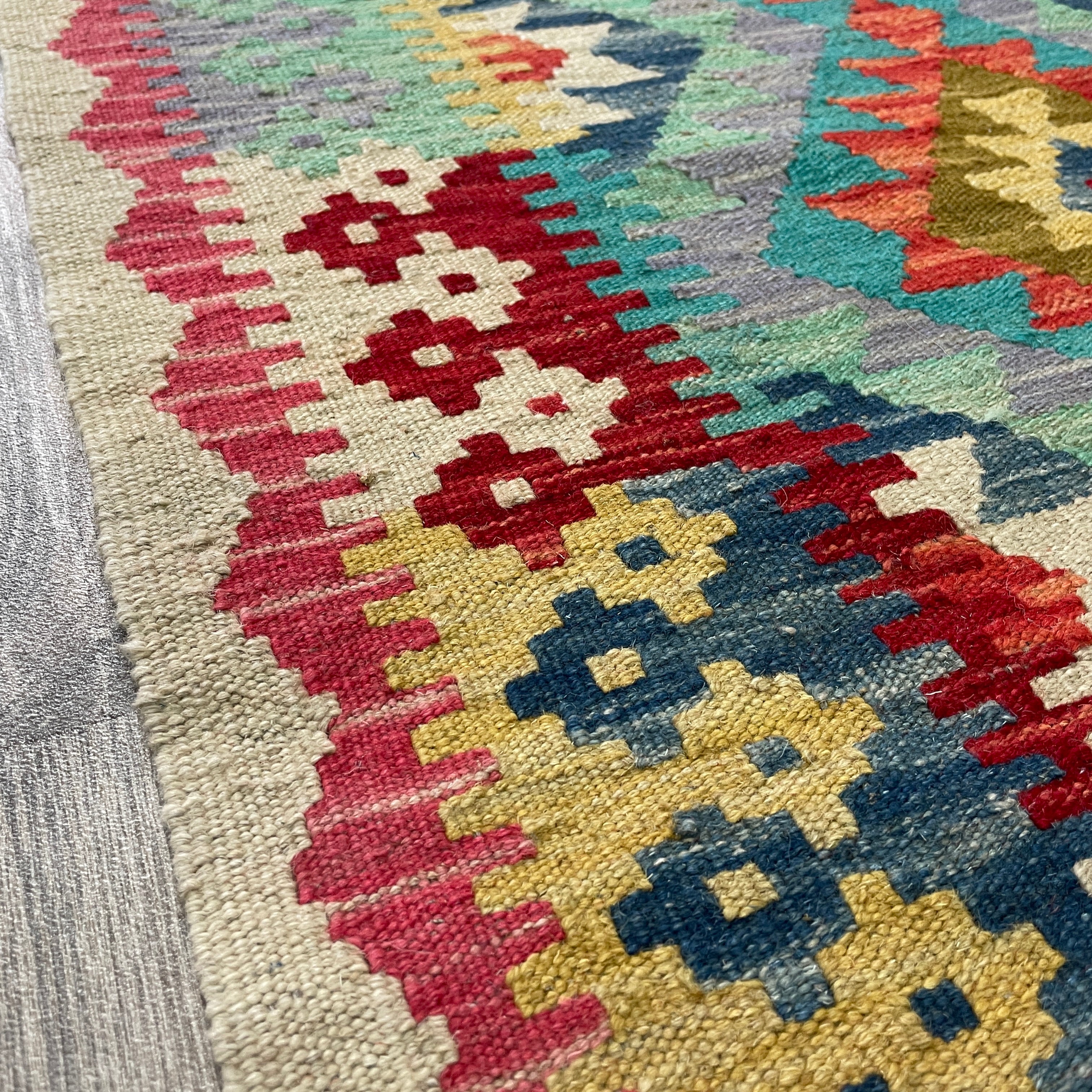 202 x 73 cm | Afghan Kilim Runner - Khorasan Rugs