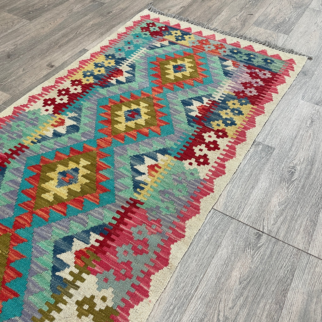 202 x 73 cm | Afghan Kilim Runner - Khorasan Rugs