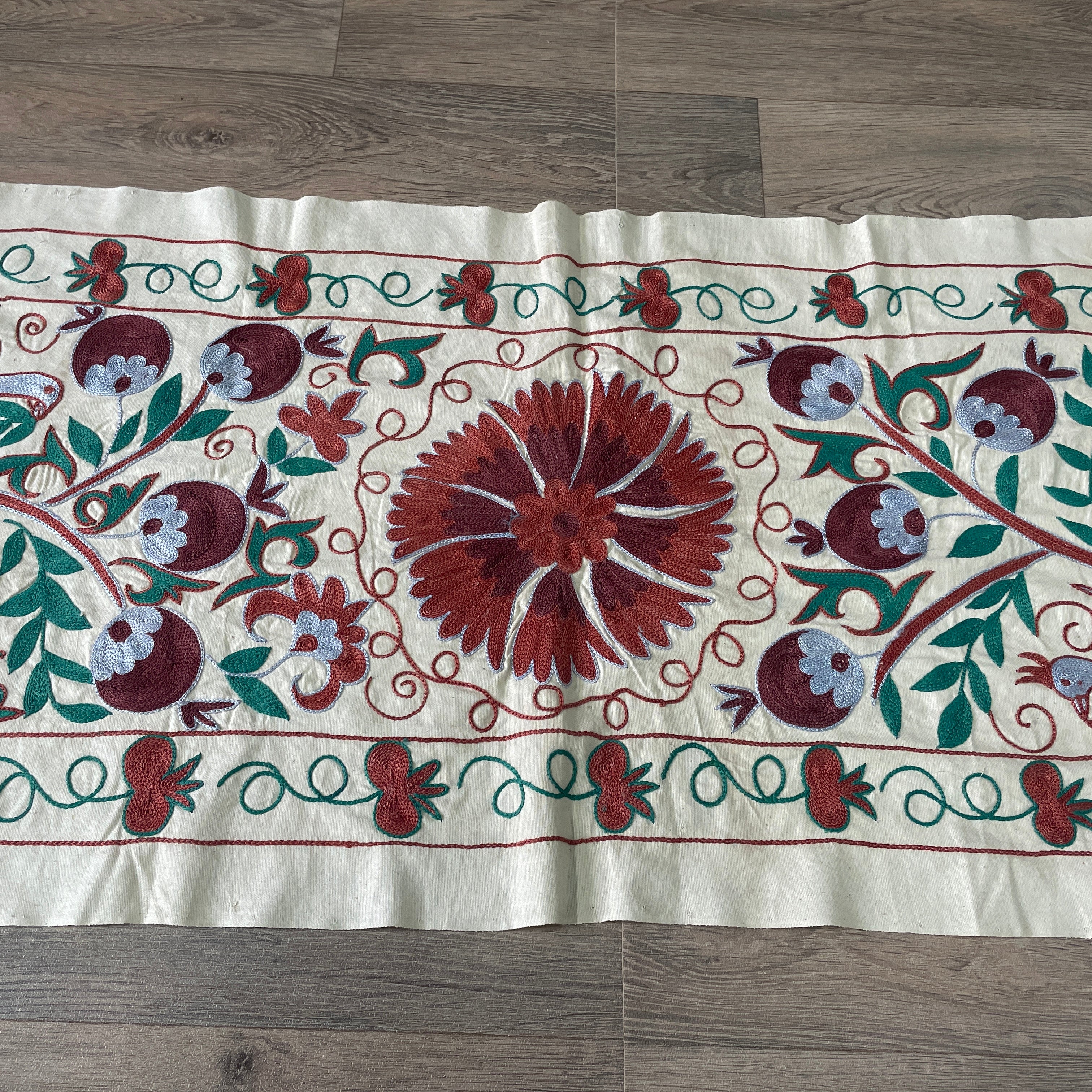 Uzbek Suzani Table Runner