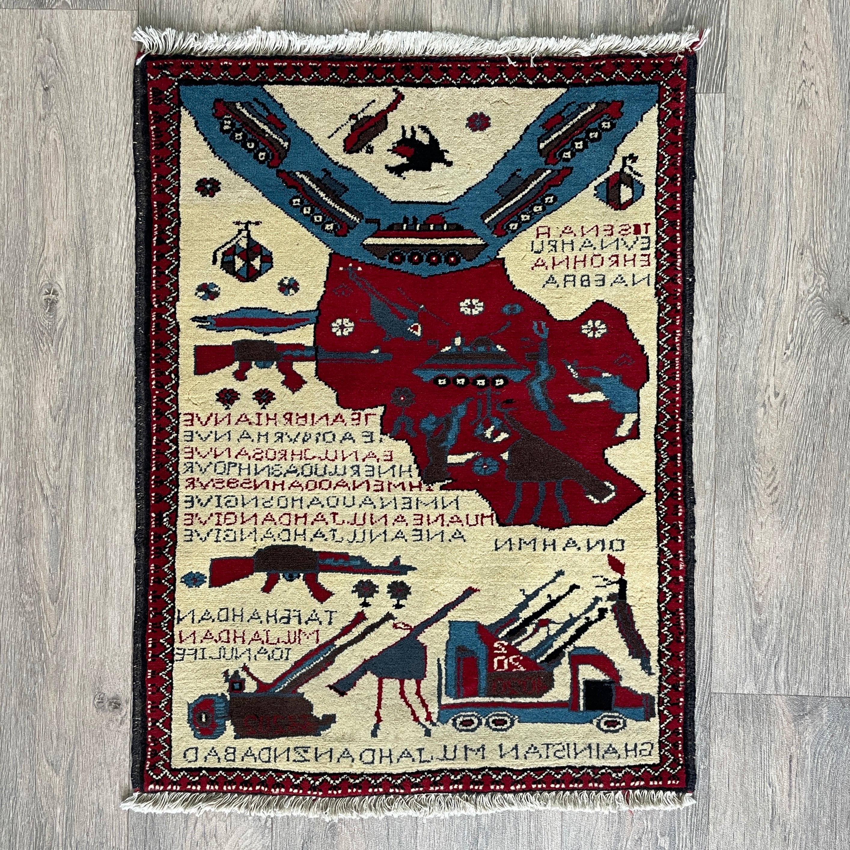 89 x 64 cm | Afghan Soviet War Rug - Khorasan Rugs