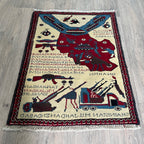 89 x 64 cm | Afghan Soviet War Rug - Khorasan Rugs