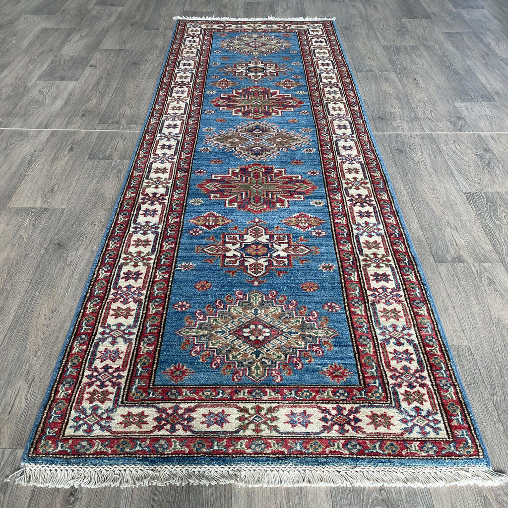 251 x 82 cm | Afghan Super Kazak Runner - Khorasan Rugs