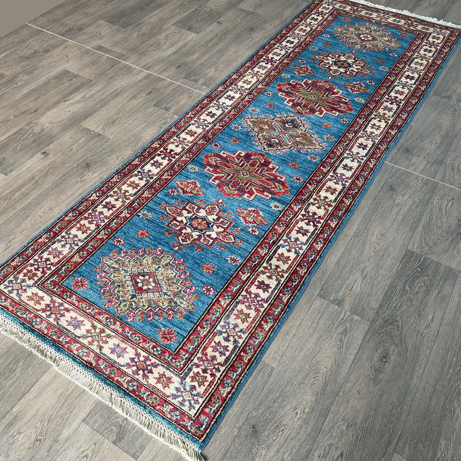251 x 82 cm | Afghan Super Kazak Runner - Khorasan Rugs