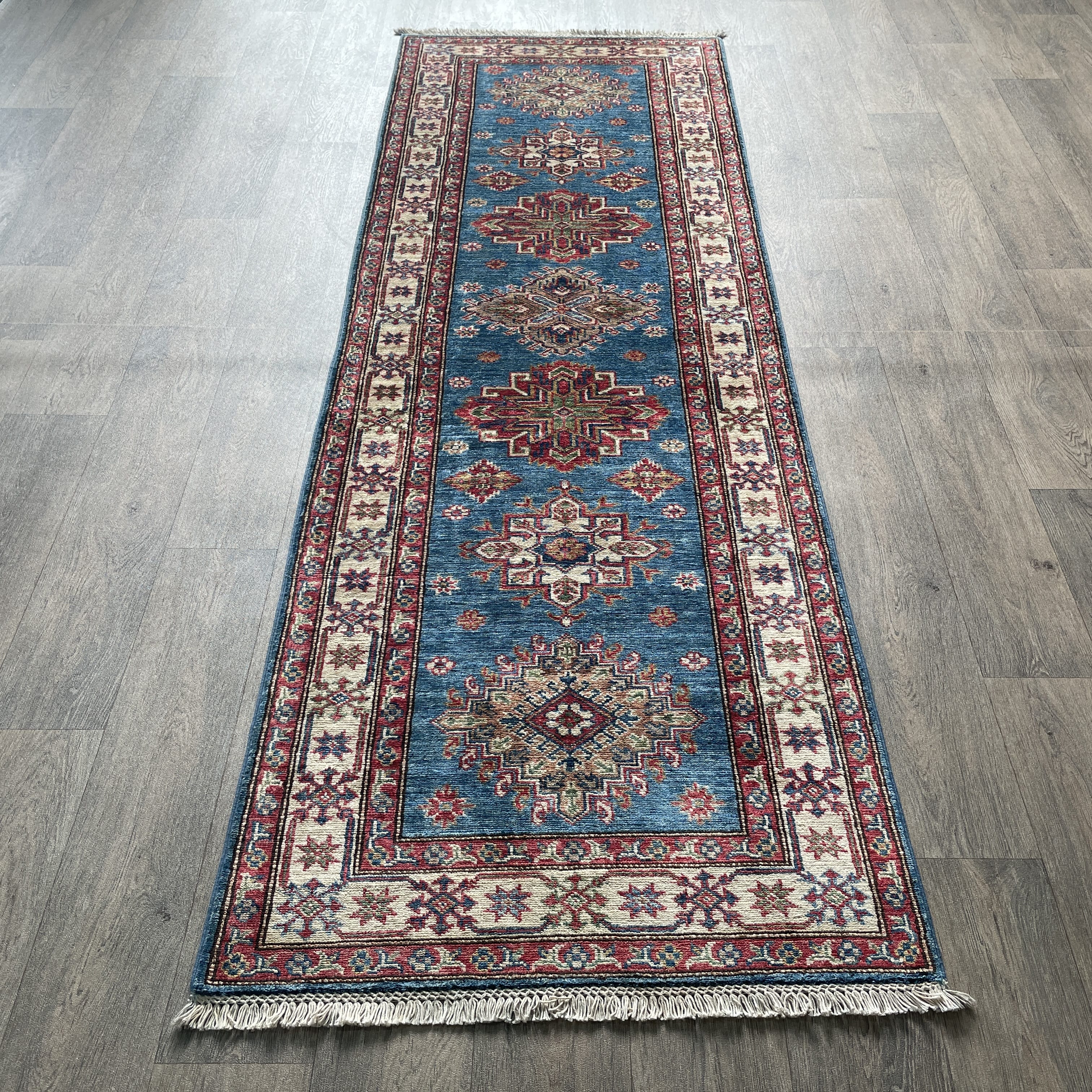 251 x 82 cm | Afghan Super Kazak Runner - Khorasan Rugs
